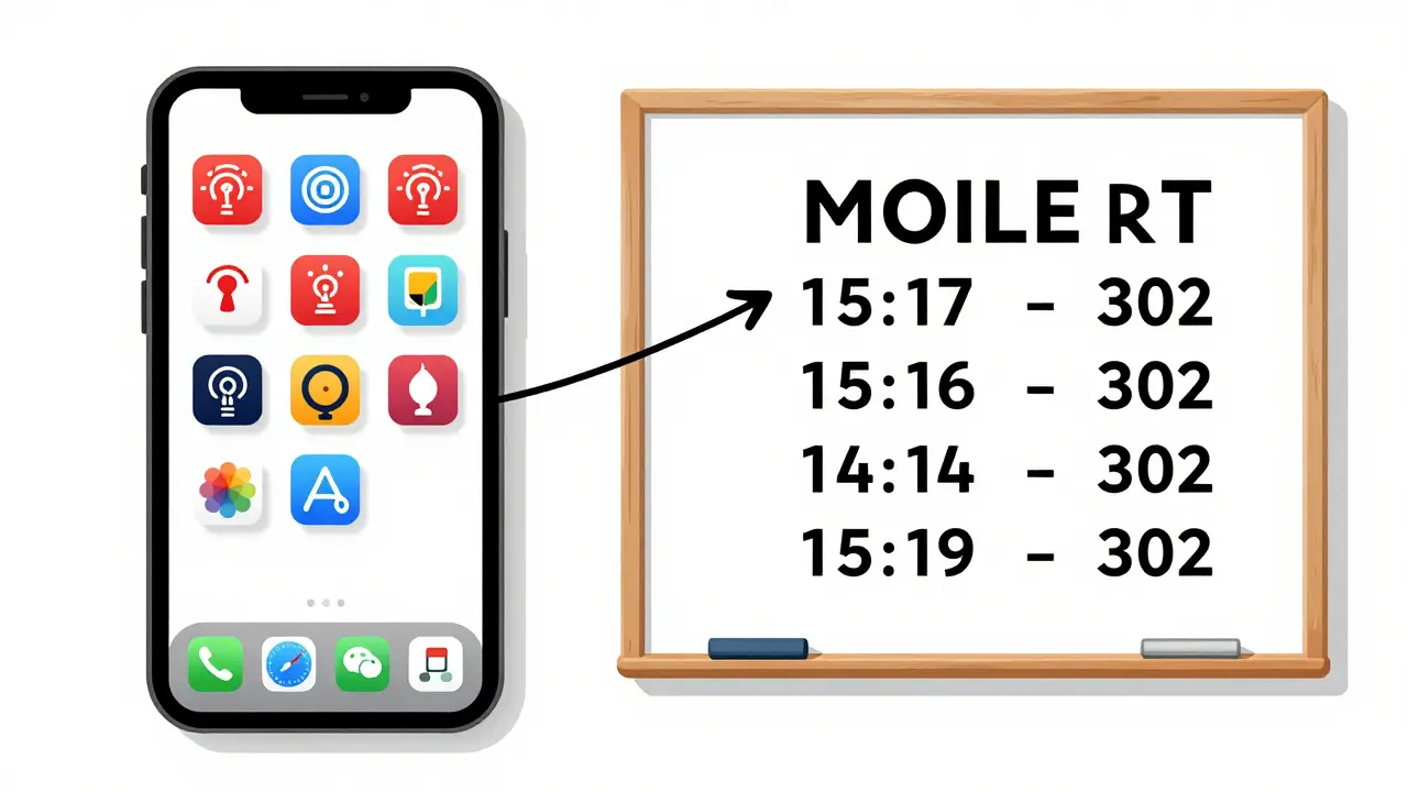 Cluttered phone versus clean whiteboard medication schedule in minimalist style.