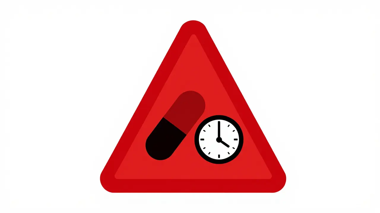 Red emergency symbol for critical medication protocols