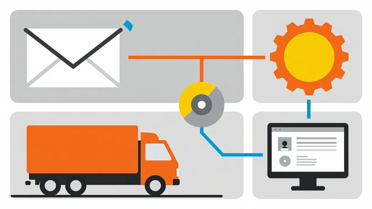 Geometric Bauhaus design showing three different pharmacy recall monitoring channels.